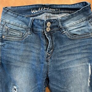 Wallflower Women's Blue Skinny Stretch Jeans